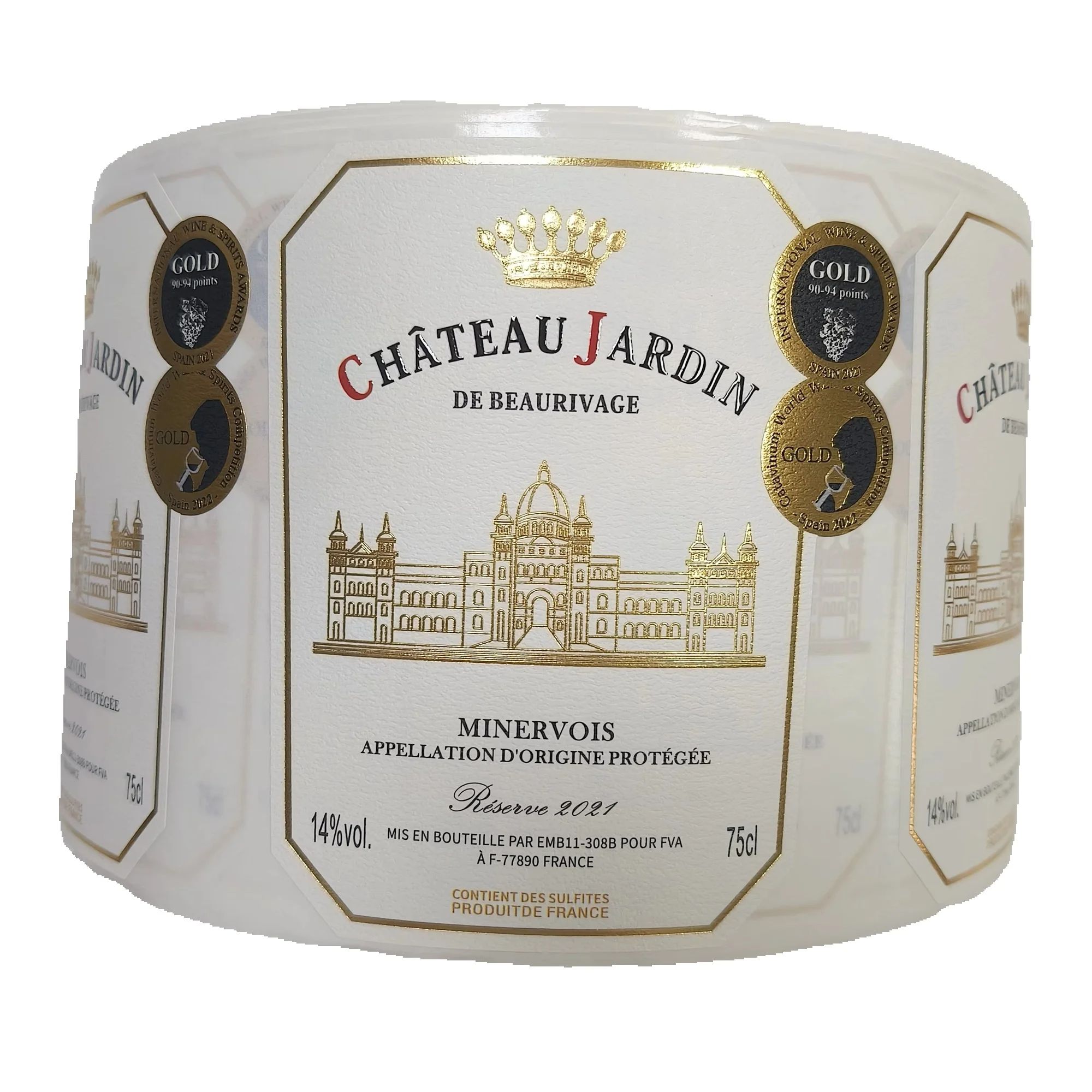 Wine Beer Red - Autocollants personnalisés avec logo, dorure à